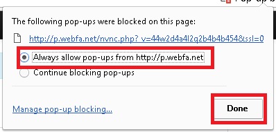 pop-up block